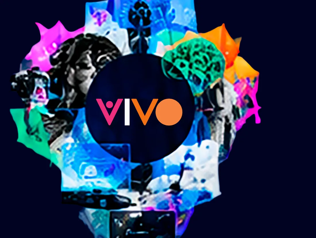 Anillo de imágenes alrededor del logo VIVO